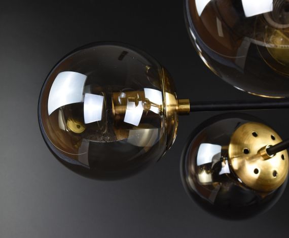 Люстра стельова на 6 лампочок 26592 Латунь 26х65х65 см. | Зображення 3