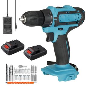 Аккумуляторный шуруповерт с набором бит и сверл + 2 аккумулятора 24V / Мини дрель-шуруповерт в пластиковом