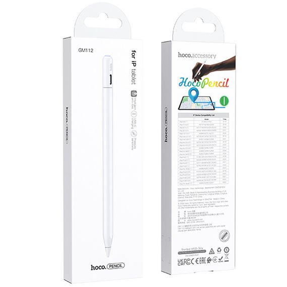 Стилус Hoco GM112 Intelligent anti-lost active capacitive pen with digital display for iP White | Зображення 5