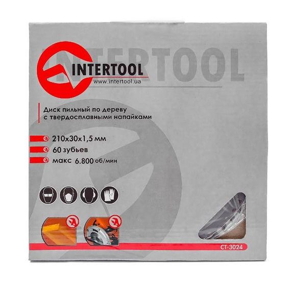Диск пиляльний для дерева з твердосплавними напайками INTERTOOL CT-30241 | Зображення 2