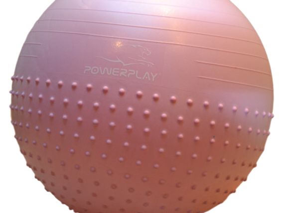 М'яч для фітнесу (фітбол) напівмасажний PowerPlay 4003 Ø65 cm Gymball  Ліловий + помпа | Зображення 8