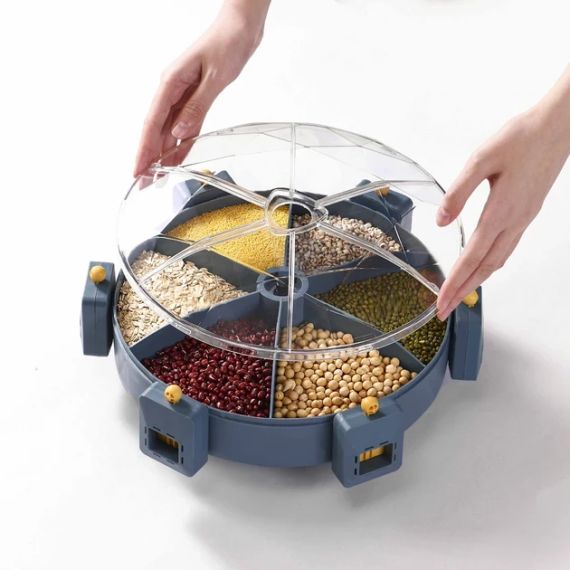 Карусель для зерен настенная с вращением 360° Kitchen Storage Box 6-in-1 кухонный набор для круп с креплением | Зображення 3