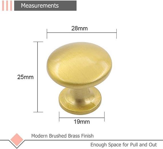 Ручки дверні для кухонної шафи Матові латунні ручки для шафи для ванної кімнати | Зображення 3