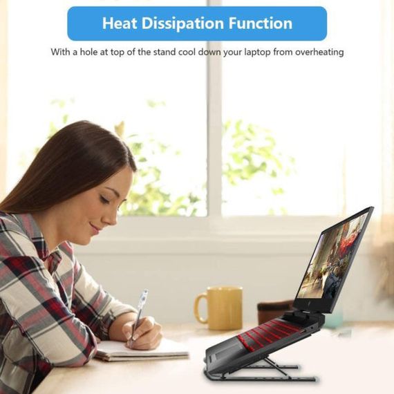 Підставка для ноутбука Multi-Position foldable Bracket JC-25 8х22см. ZT-411 Колір: чорний | Зображення 4