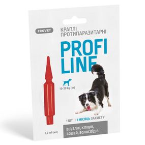 Краплі Provet PROFILINE для собак 10-20 кг інсектоакарицид 1 піпетка по 2 мл