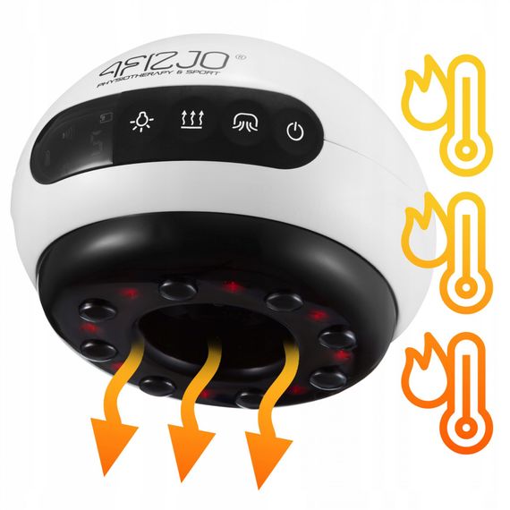 Масажна вакуумна банка 4FIZJO акумуляторна з ІЧ прогріванням 4FJ0516 White (P-5907739318688) | Зображення 2