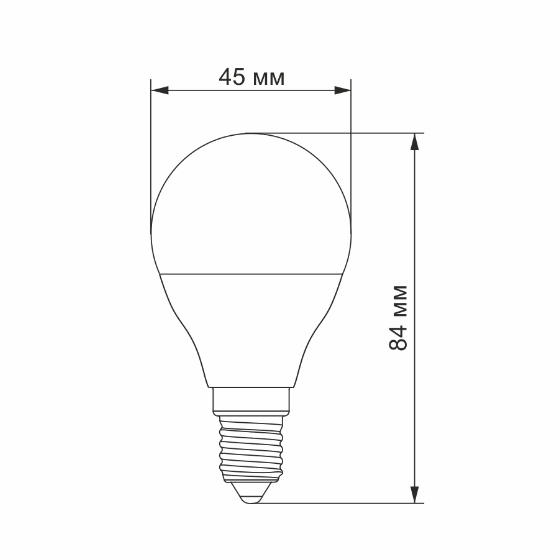 Лампа G45e 7W E14 4100К 220V LED Videx | Зображення 2
