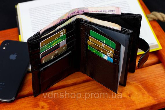 Чорне чоловіче портмоне з натуральної шкіри з відділенням під автодокументи Marco Coverna MC-2090H-1 | Зображення 8