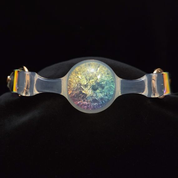 Кляп-кулька прозора UNIVIBE з різнобарвним каменем, силіконовий Sex Aura | Зображення 1