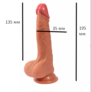 Фалоімітатор "Diego penis", тілесний Sex Aura | Зображення 1