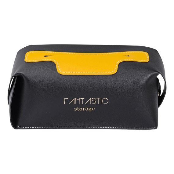 Салфетница из эко кожи в машину 21х12х8 см контейнер для салфеток Черный HP-3-210B | Зображення 1