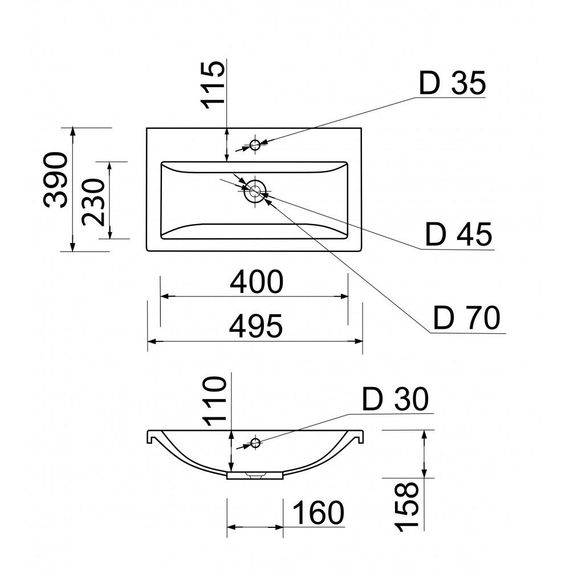 Раковина накладная Adamant CERS, прямоугольная (4824296204001) | Зображення 6