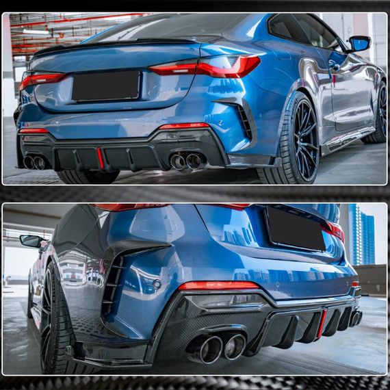 Дифузор заднього бампера V3 (для G22/G23 M-Sport, Карбон) для BMW 4 серія G22/23/26 2020- рр | Зображення 3