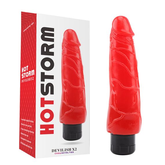 Вібратор реалістичний на батарейках Chisa Hotstorm Devilish X2, червоний Sex Aura | Зображення 1