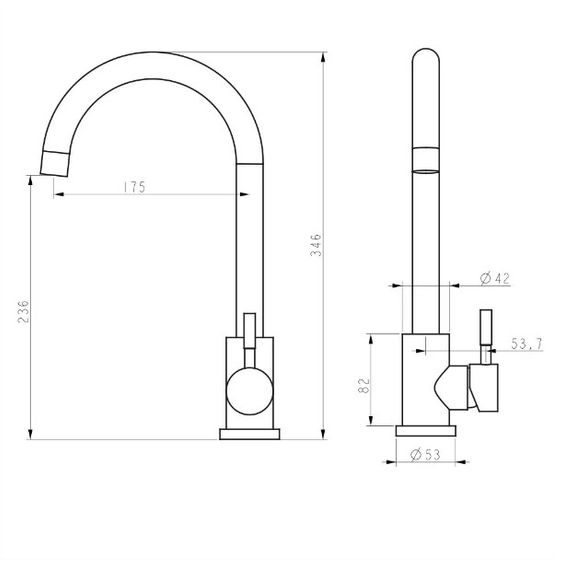 Змішувач для кухні WEZER EKO4A-01-BLACK | Зображення 3