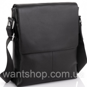 Чоловіча шкіряна сумка через плече м'яка BEXHILL TM-73119 чорна