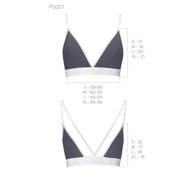 Спортивний топ з подвійними бретелями Passion PS007 TOP dark grey,, L | Зображення 4