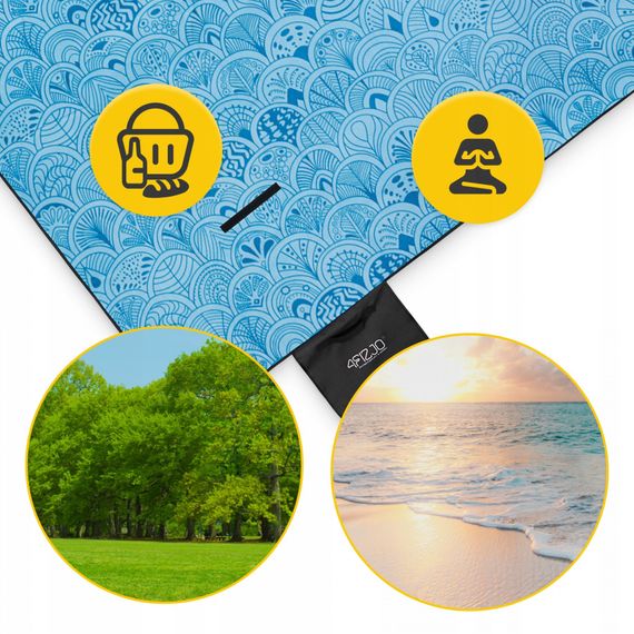 Килимок для пікніка та кемпінгу 4FIZJO 200 x 200 см складаний 4FJ0624 (P-5905973400947) | Зображення 4