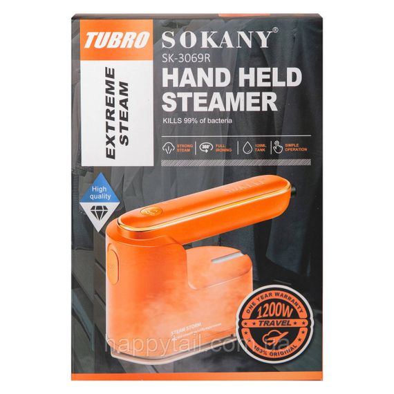 Отпариватель Sokany Ручной 1200 Вт оранжевый SK-3069R | Зображення 9