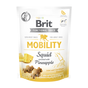 Лакомство Brit Care Functional Snack Mobility для собак для поддержки суставов с кальмаром и ананасом 150 г