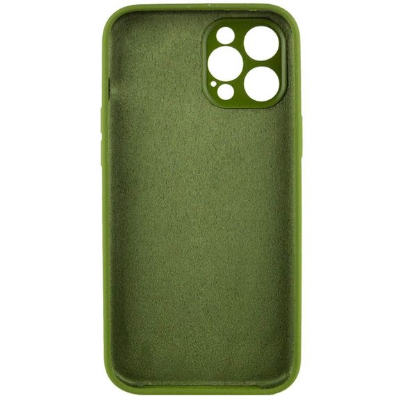 Чохол Silicone Case Full Camera Protective (AA) NO LOGO для Apple iPhone 12 Pro (6.1") Зелений / Dark Olive | Зображення 3