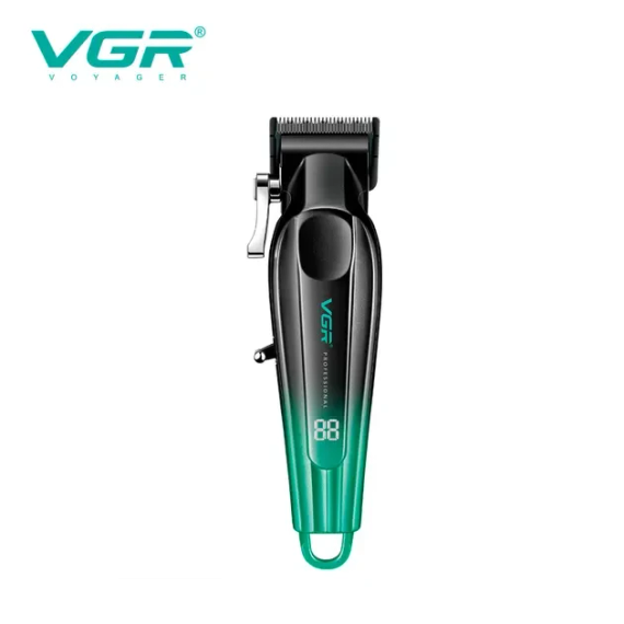 Аккумуляторная машинка для стрижки VGR V-662 GREEN, 7000 RPM, 6 насадок, LED дисплей | Зображення 7