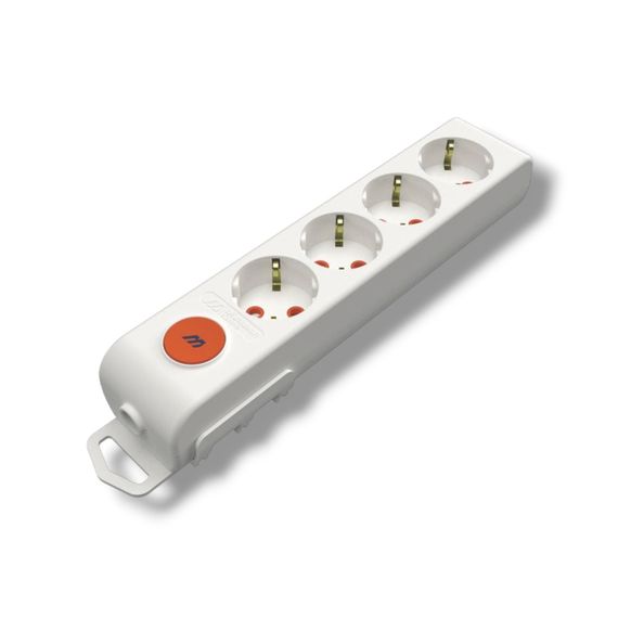 Колодка електрична для подовжувача Mutlusan, 4 гнізда, 16 А, із заземленням, зі шторками, з вимикачем (49-12-34)