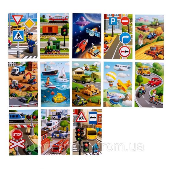 Настольная развивающая игра "Лото: транспорт" Ubumblebees (ПСФ082) PSF082, 52 фигурные фишки | Зображення 1