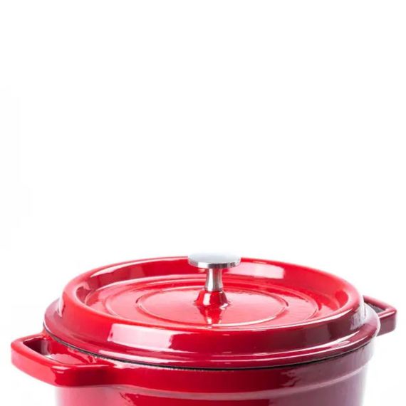 Каструля чавунна 3.5 л емальована Ø24 см з кришкою HP-1-1-RED | Зображення 3