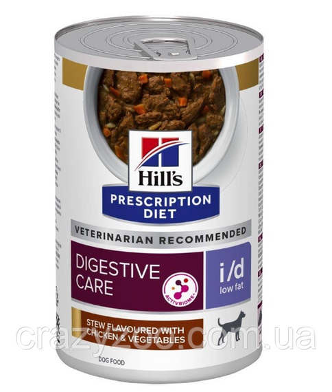 Вологий корм для собак Hill's Prescription Diet i/d Low Fat Chicken & Vegetable з куркою та овочами 354 г 606446
