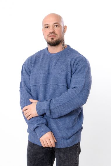 Теплий чоловічий джемпер однотонний прямого крою Носи своє XXL Синій (p-18081-213503) | Зображення 3