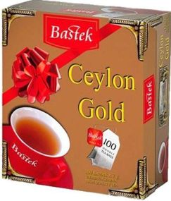 Черный цейлонский чай в пакетиках 100 пакетов Bastek Ceylon Gold,  Польша