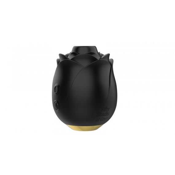 Клиторальный стимулятор в форме розы Fifty Shades of Grey Rose Clitoral Suction черного цвета Sex Aura | Зображення 1