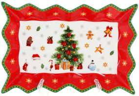 Сервірувальна страва Christmas Tree 25см червона