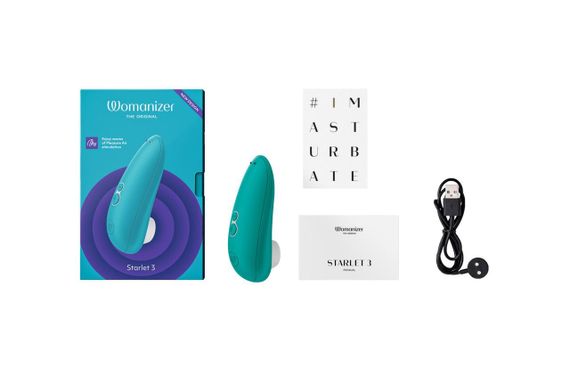 Компактний вакуумний кліторальний стимулятор Womanizer Starlet 3 Turquoise водонепроникний для початківців | Зображення 4