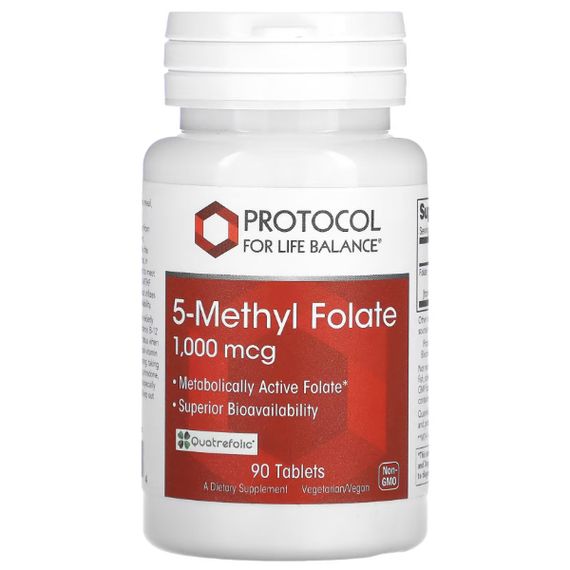 Фолієва кислота Protocol for Life Balance 5-Methyl Folate 1000 mcg 90 Tabs