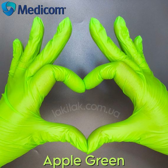 Перчатки нитриловые Medicom Green размер M 3,5гр (зеленые) 100 шт