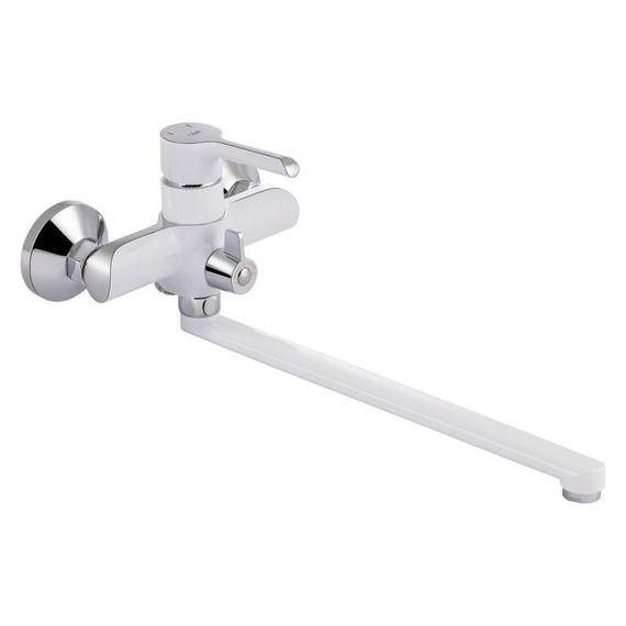 Смеситель для ванны Qtap Grand с поворотным изливом (c душевым гарнитуром) QTGRAWCR005 Chrome/White | Зображення 2