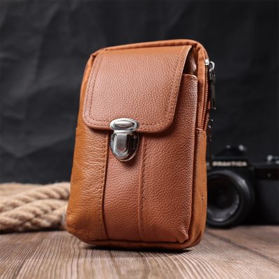 Сумка Vintage На пояс на два отделения из натуральной кожи Рыжая (22737) | Зображення 4