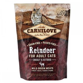 Корм сухий Carnilove Cat Energy and Outdoor для дорослих активних котів з північним оленем 400 г