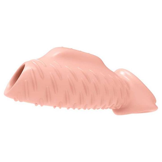 Насадка на пенис и мошонку с вибрацией Choke Ring телесный | Зображення 3