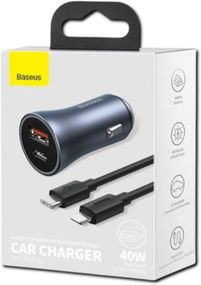 Автомобільний зарядний пристрій 40W Baseus Golden Contactor Pro TZCCJD-B Type-C to Lightning (37287-01_419)