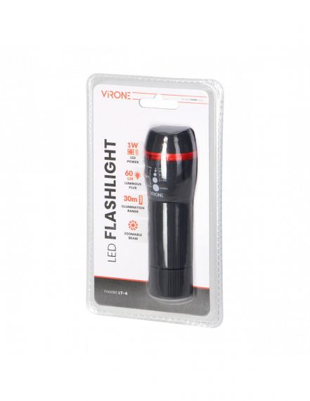 Фонарик светодиодный VIRONE 1W с зумом 60lm 3xAAA | Зображення 3