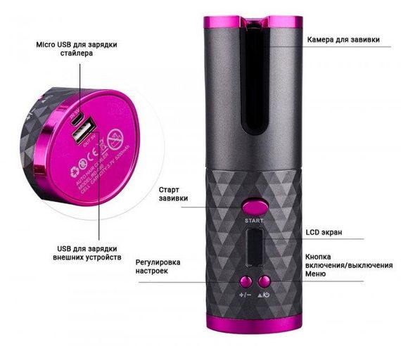 Бездротовий стайлер плойка для волосся Ramindong Hair curler RD-060 автоплойка для завивки | Зображення 5