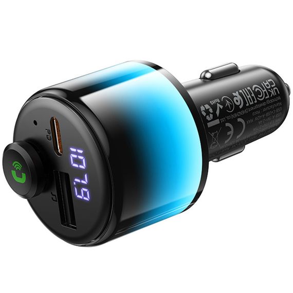 АЗП FM модулятор Hoco E166 Path PD42W+QC3.0 (1USB-A/1C) Black | Зображення 3