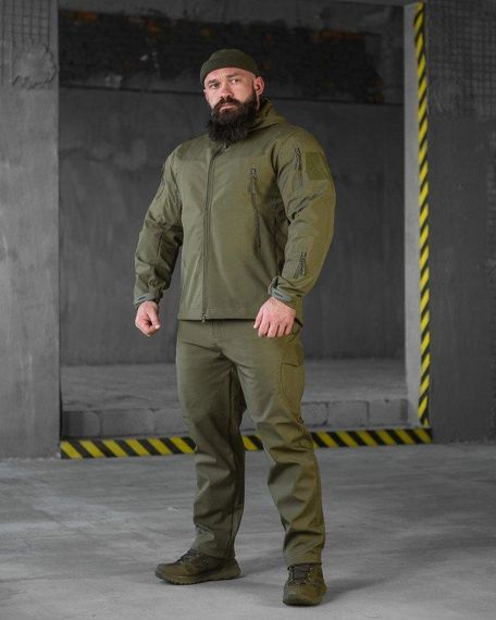 Тактичний костюм софтшов softshell олива ВТ7949