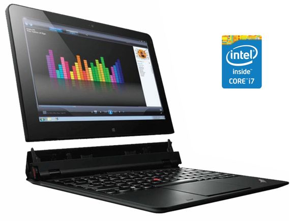 Нетбук-трансформер Б-клас Lenovo ThinkPad Helix / 11.6" (1920x1080) IPS Touch / Intel Core i7-3667U (2 (4) ядра по 2.0 - 3.2 GHz) / 8 GB DDR3 / 256 GB SSD / Intel HD Graphics 4000 / WebCam / Win 10 Pro / 2x АКБ б/в