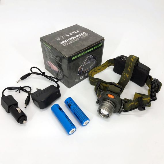Налобний ліхтар тактичний Bailong BL-1505\602B SENSOR з датчиком руху, Ліхтарик налобний led | Зображення 9