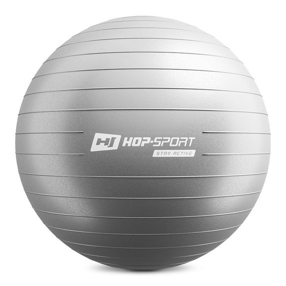 Фітбол Hop-Sport 65см сріблястий + насос 2020 | Зображення 6