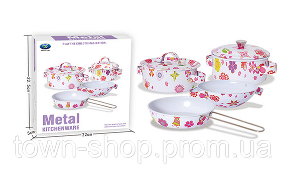 Детский набор посуды «Kitchenware» 620-B5(White) кастрюля, сковородка | Зображення 2
